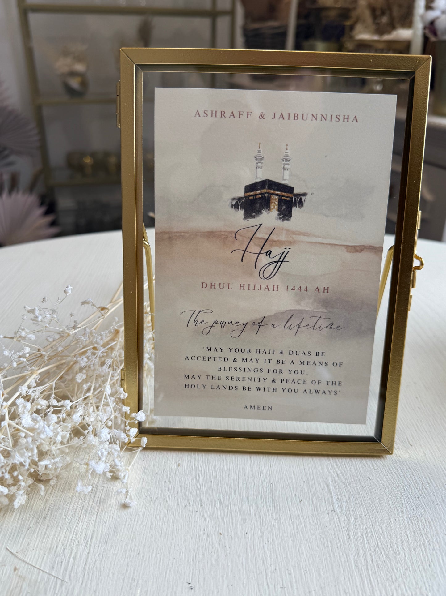 'THE JOURNEY OF A LIFETIME' Brass Personalised Frame