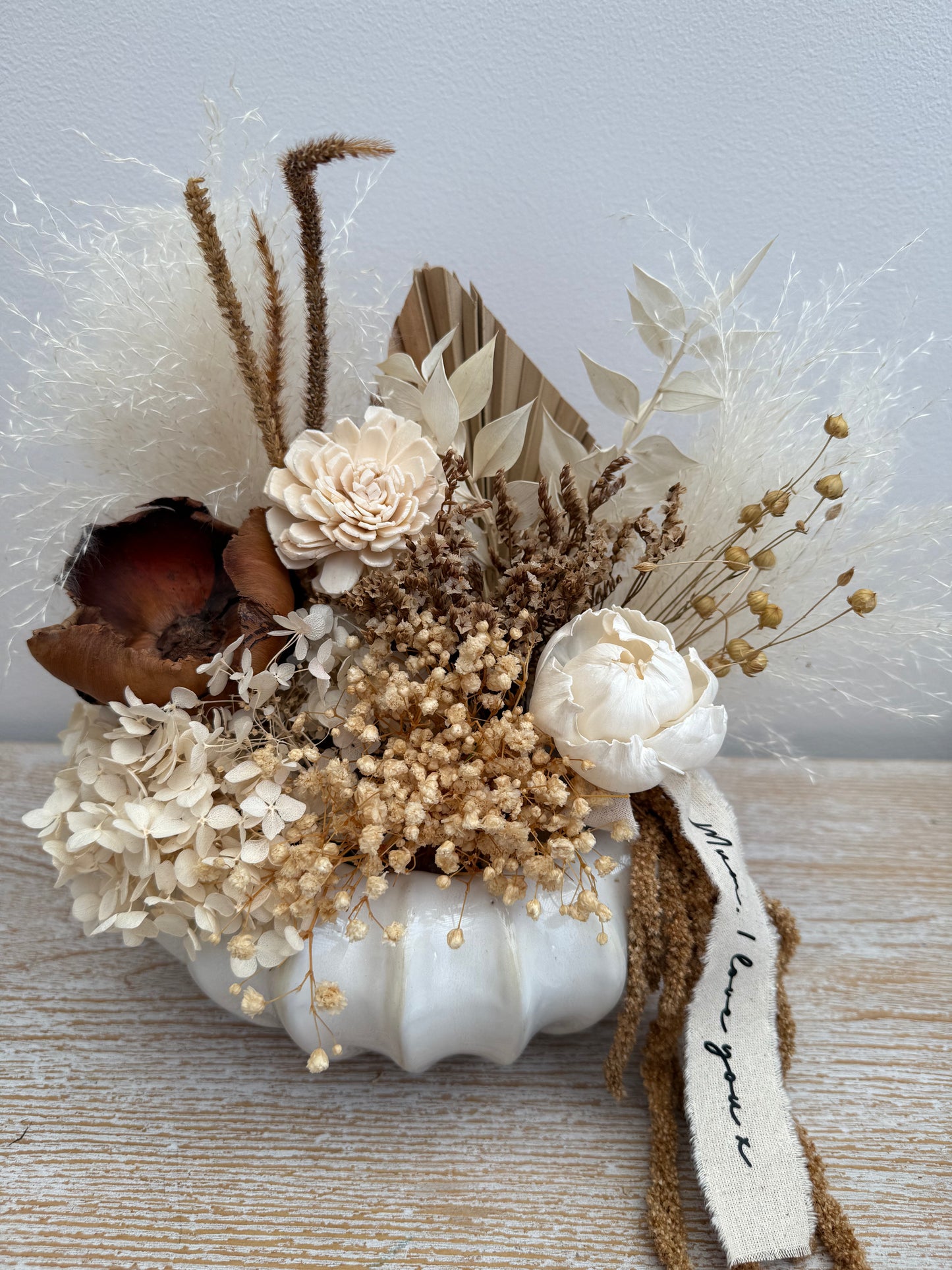Mothers Day dried arrangement in vase Neutral
