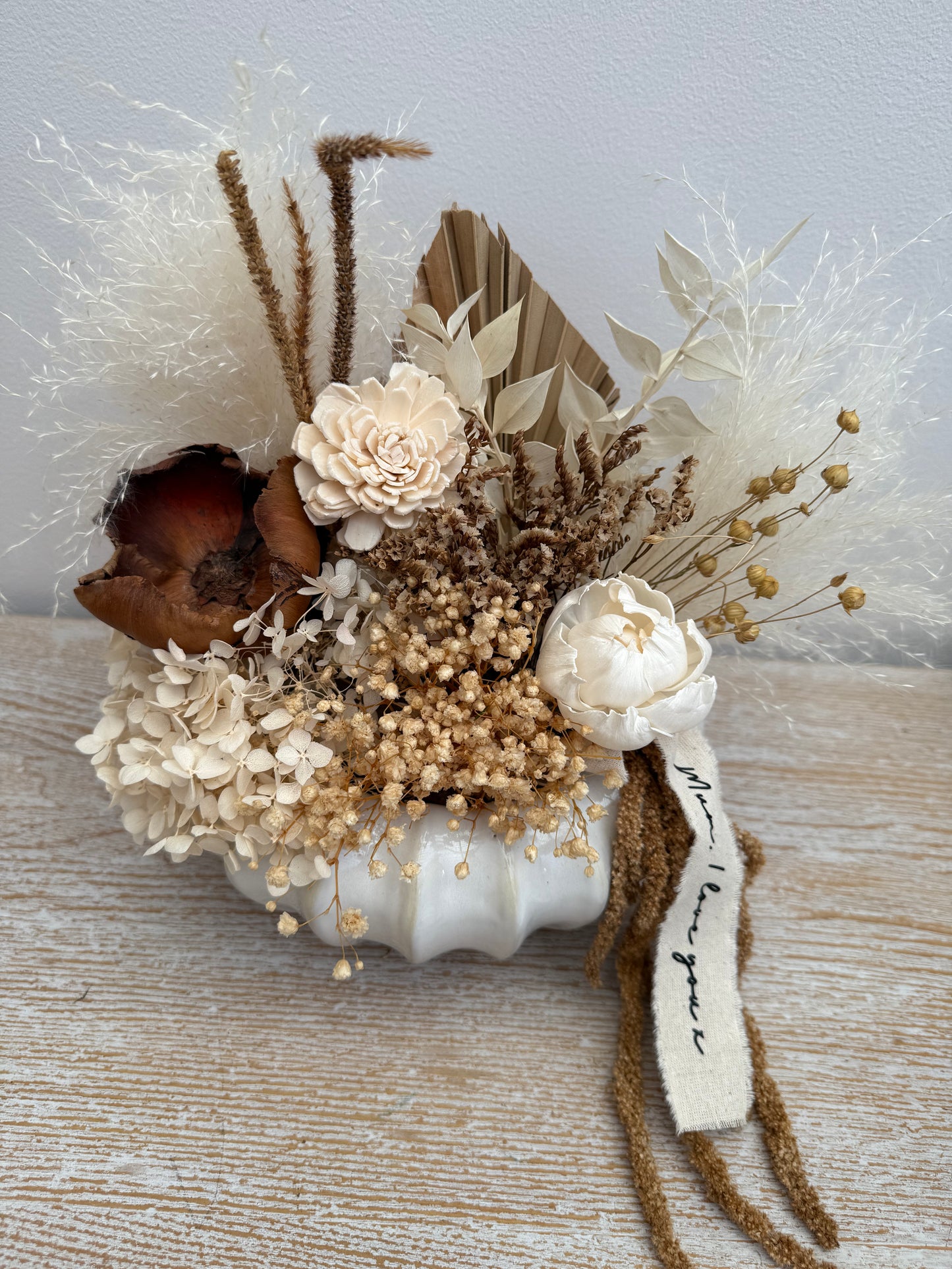 Mothers Day dried arrangement in vase Neutral